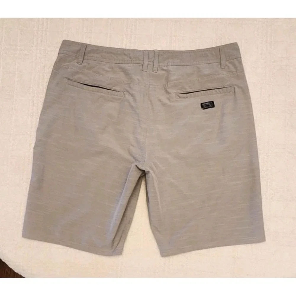 O'Neill Hybrid Shorts Mens 36 Gray Stretch Boardwalk Walk Flat Front Shorts Surf